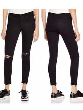 Mother The Looker Frayed Ankle Jeans in Guilty as Sin sz 30